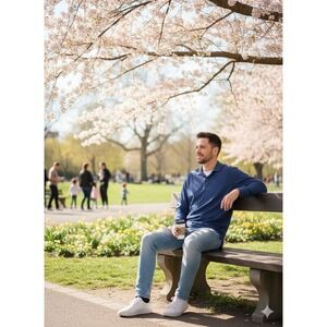 Mens L.L. Bean‎ Long Sleeve Shirt. 1/4 Button Front. Vintage Made In USA ....